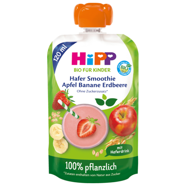 HIPP Bio voćni pire jabuka, banana i jagoda 120g 0