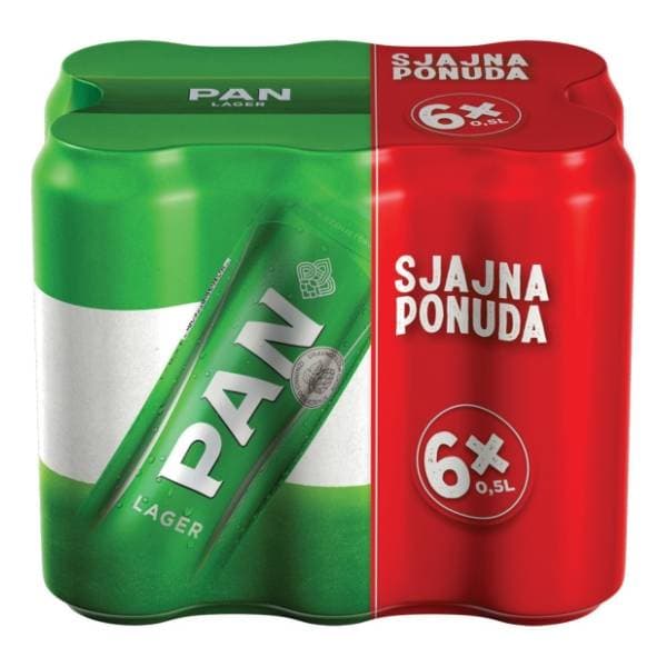 PAN pivo limenka 6x0,5l 0