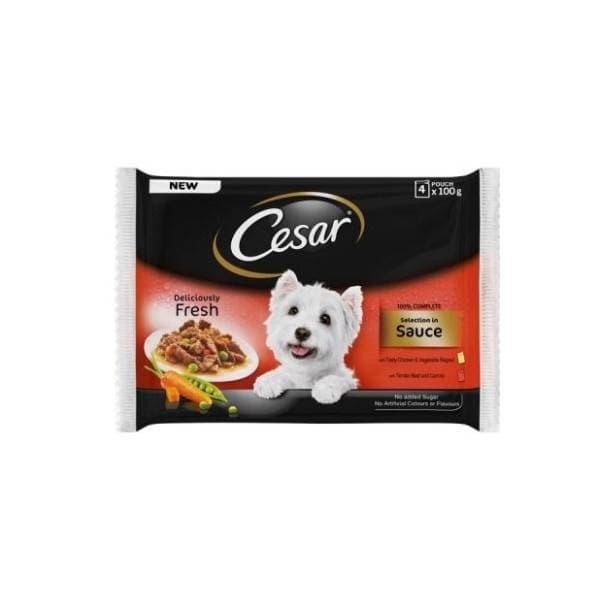 CESAR meso i povrće u umaku 4x100g 0