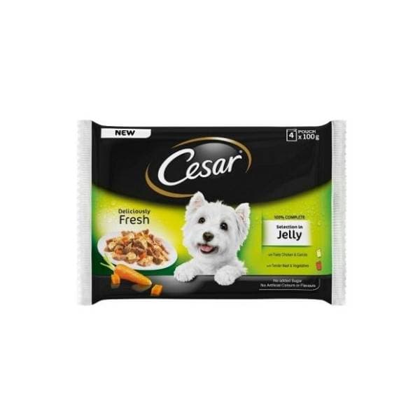 CESAR meso i povrće u želeu 4x100g 0