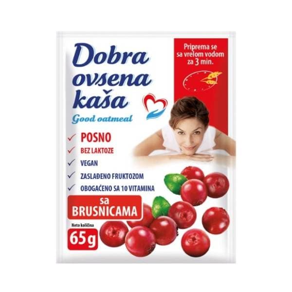 DOBRA zobena kaša brusnica 65g 0