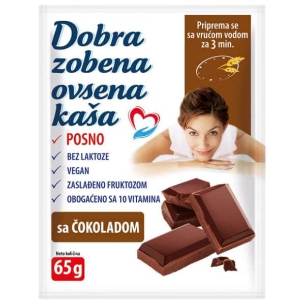 DOBRA zobena kaša čokolada 65g 0