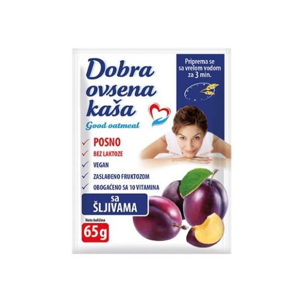 DOBRA zobena kaša šljiva 65g 0