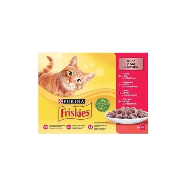 FRISKIES piletina govedina janjetina i pačetina 12x85g 0