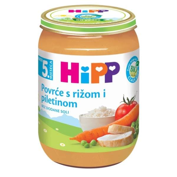 HIPP kašica povrće s rižom i piletinom 190g 0