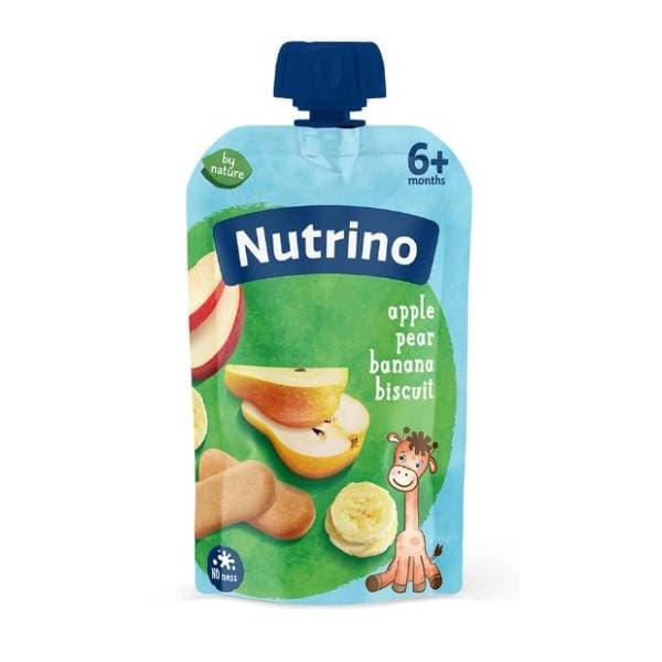 NUTRINO voćni pire jabuka kruška banana keks 100g 0