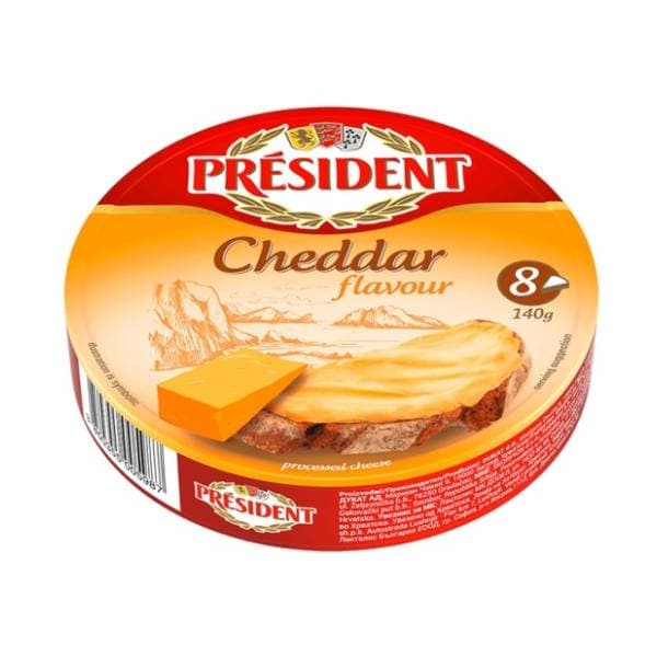 Topljeni sir PRESIDENT cheddar 140g 0