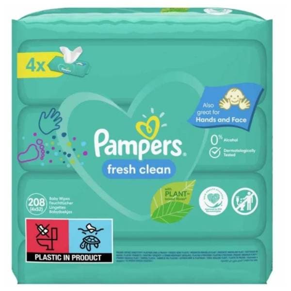 Vlažne maramice PAMPERS fresh clean 4x52kom 0