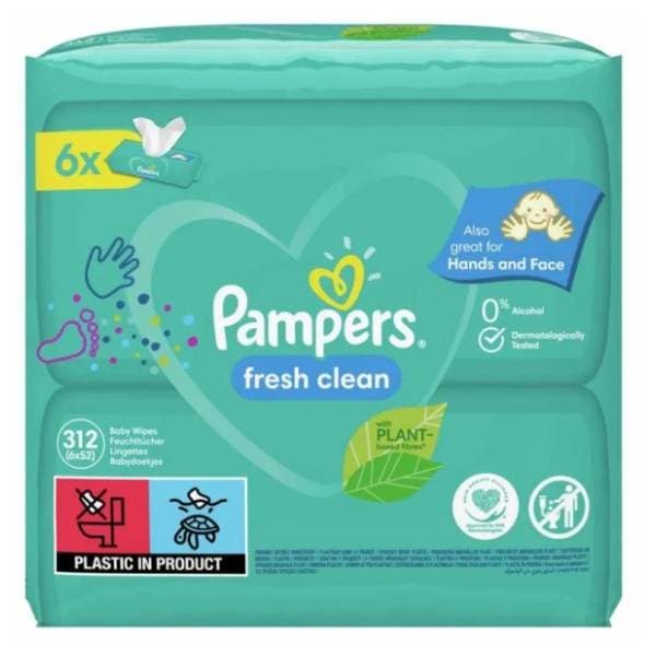 Vlažne maramice PAMPERS fresh clean 6x52kom 0