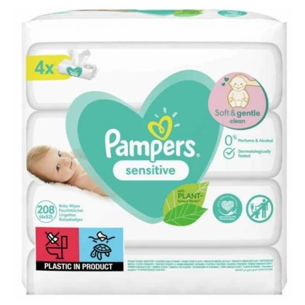 Vlažne maramice PAMPERS sensitive 4x52kom 0