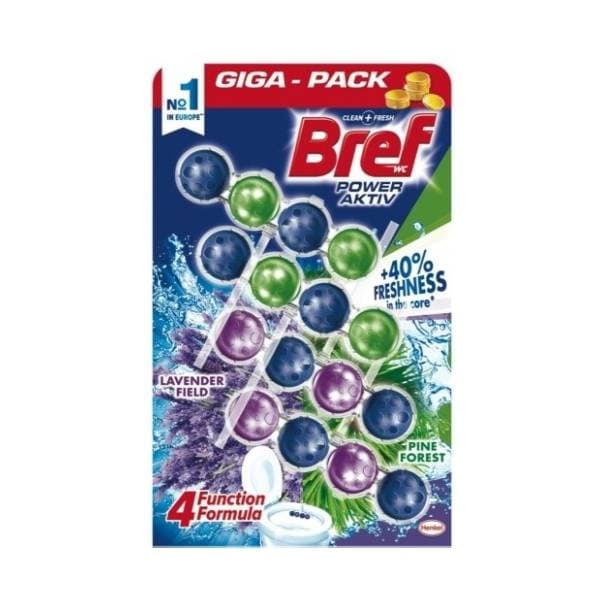 WC osvježivač BREF kuglice Lavender 4x50g 0