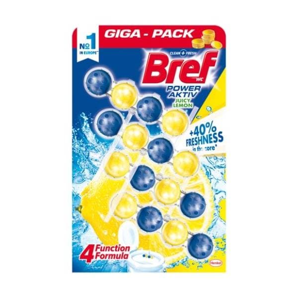 WC osvježivač BREF kuglice Lemon 4x50g 0