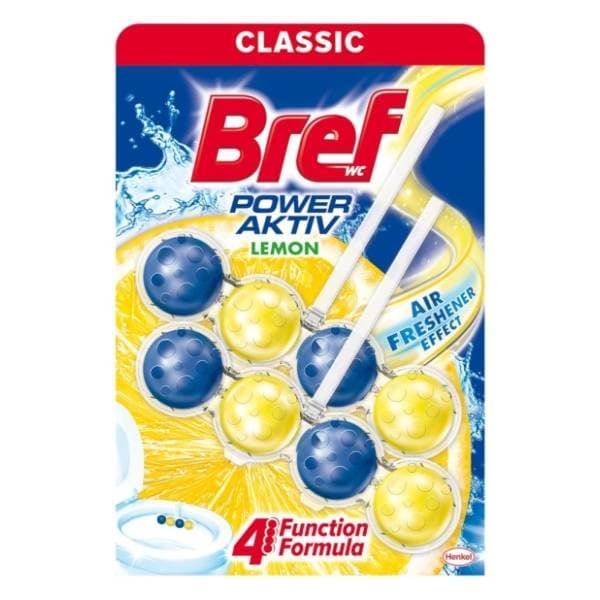 WC osvježivač BREF Power aktiv lemon 2x50g 0