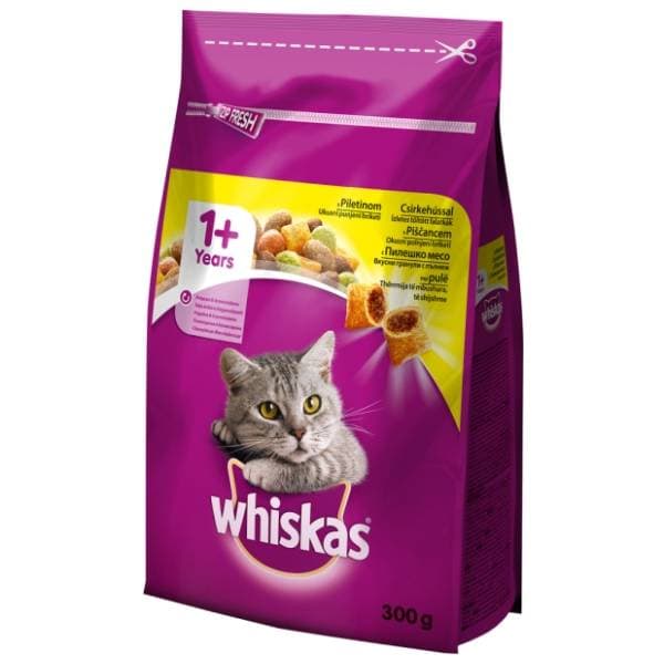 WHISKAS Adult briketi za mačke piletina 300g 0