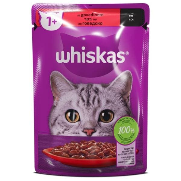 WHISKAS Adult hrana za mačke govedina 85g 0