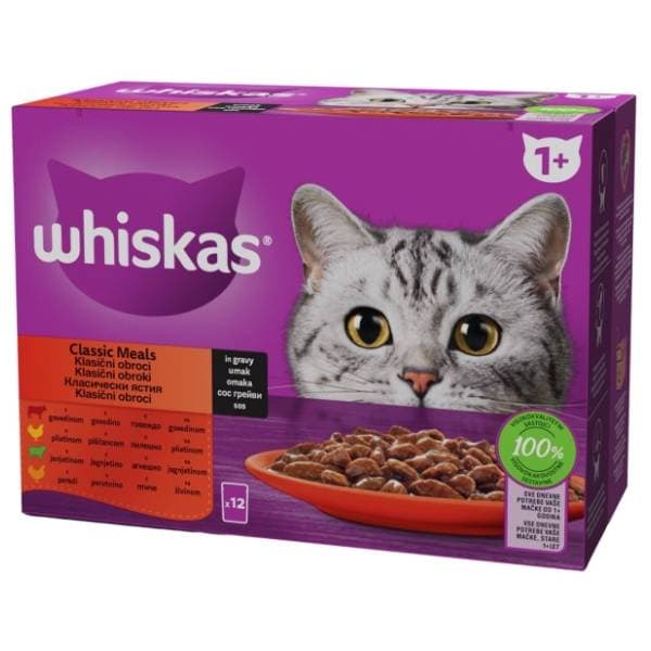 WHISKASAdult hrana za mačke izbor mesa 12x85g 0