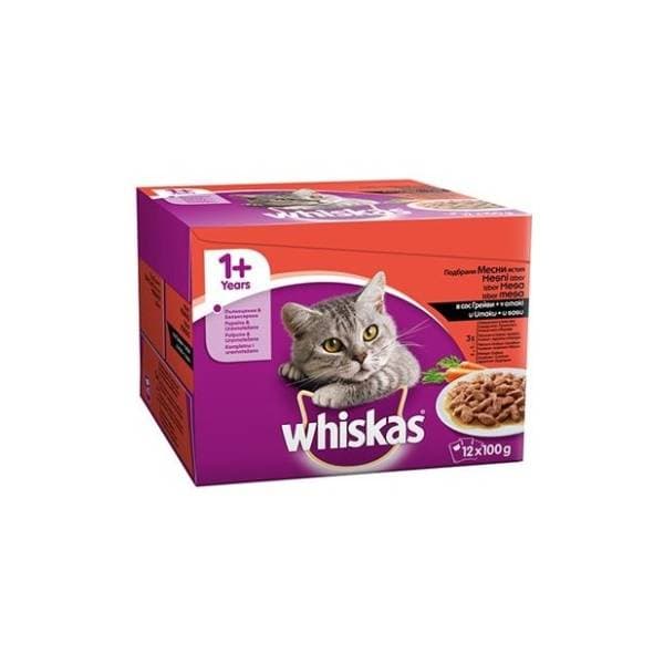 WHISKAS izbor mesa u umaku 12x100g 0