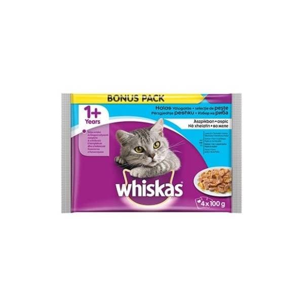 WHISKAS izbor ribe u želeu 4x100g 0