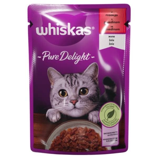 WHISKAS Pure delight adult hrana za mačke govedina 85g 0
