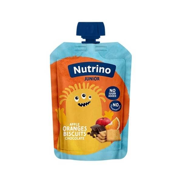 NUTRINO Junior voćni pire jabuka naranča keks čokolada 100g 0