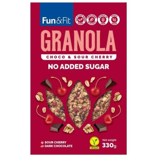 FUN & FIT zobena granola čoko višnja 330g 0