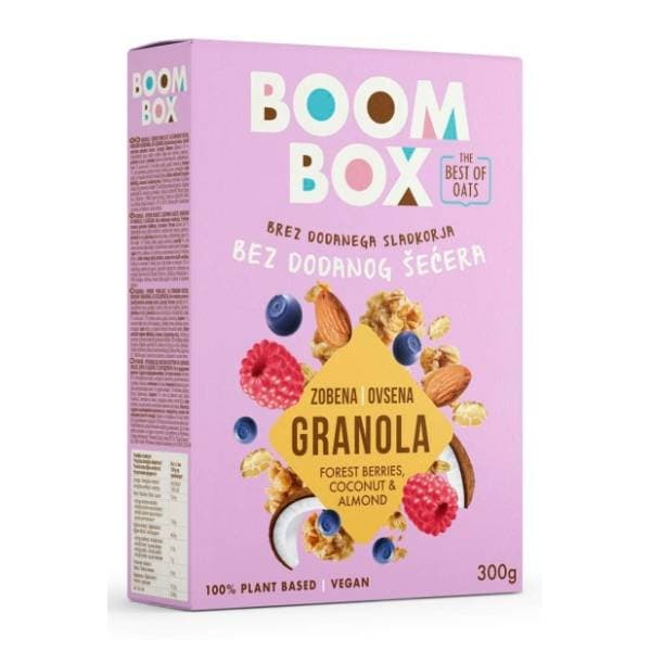 BOOM BOX zobena granola šumsko voće kokos badem 300g 0
