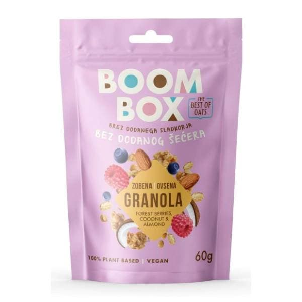 BOOM BOX zobena granola šumsko voće kokos badem 60g 0