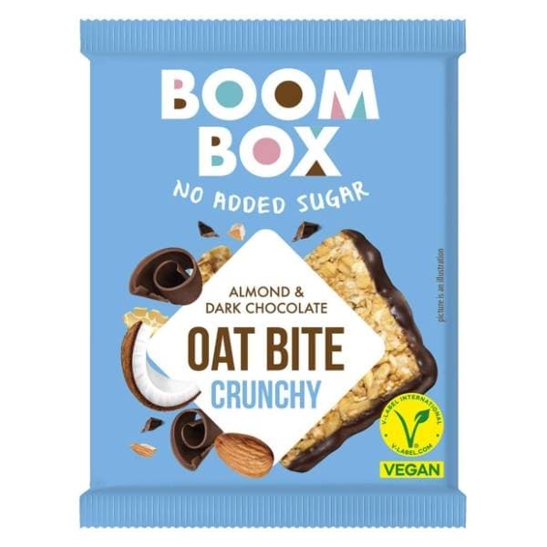 BOOM BOX zobena pločica kokos badem tamna čokolada 20g 0