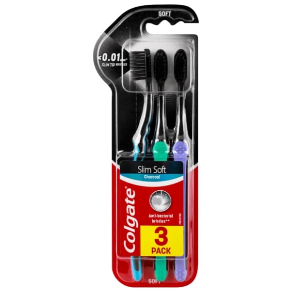 COLGATE Slim Soft Active četkica za zube s ugljenom 3kom 0