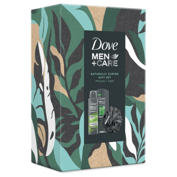 DOVE men Mineral + Sage (deodorant, gel za tuširanje i spužva) 0