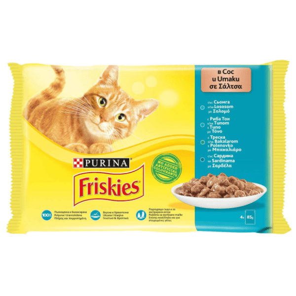 FRISKIES preljev za mačke riba 4x85g 0