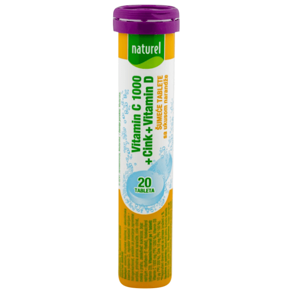 Šumeće tablete NATUREL vitamin c cink vitamin D 1000mg 80g 0