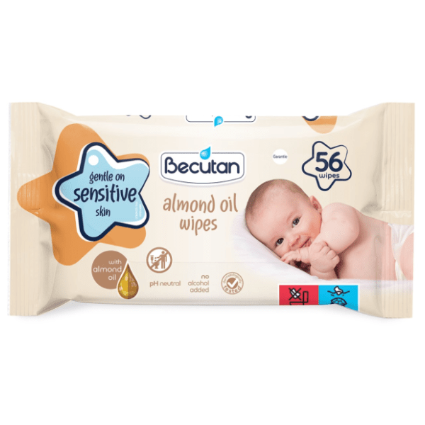 Vlažne maramice BECUTAN baby almond oil 56kom 0