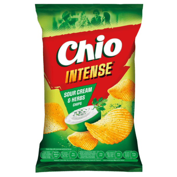 Čips CHIO intense kiselo vrhnje & začinsko bilje 130g 0