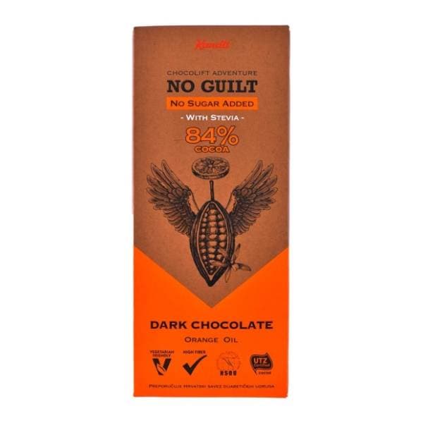 KANDIT No Guilt tamna čokolada 84% kakao bez dodanog šećera 80g 0