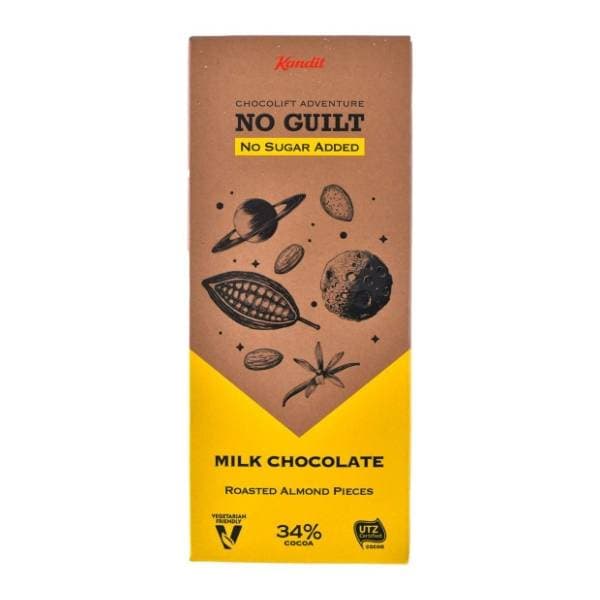 KANDIT No Guilt mliječna čokolada badem bez dodanog šećera 80g 0
