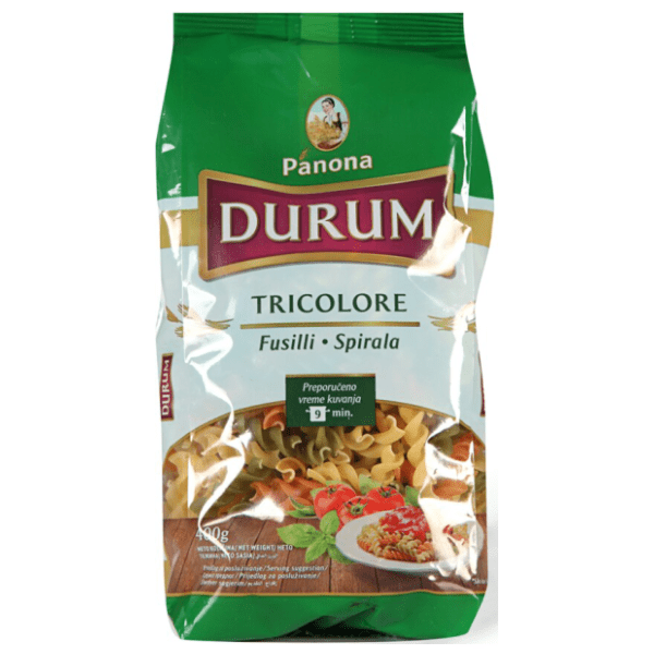 Tjestenina PANONA Durum tricolore fusili 400g 0