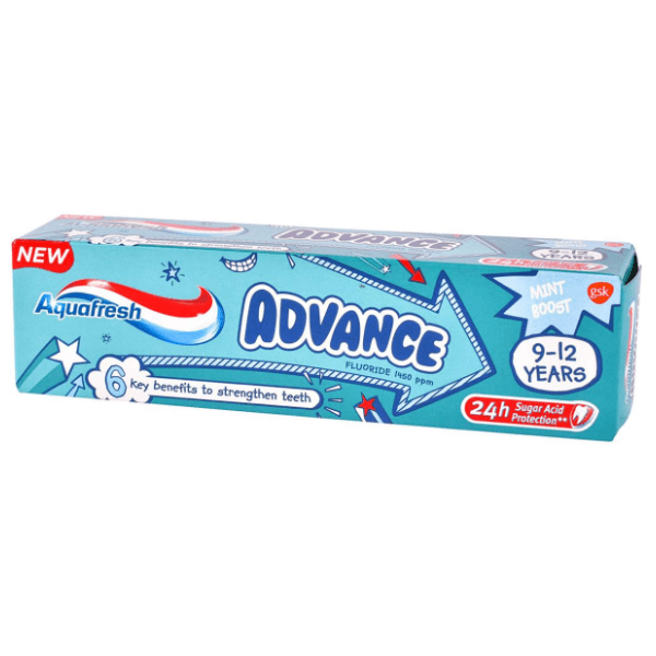 AQUAFRESH Advance dječja pasta za zube 9-12 godina 75ml 0