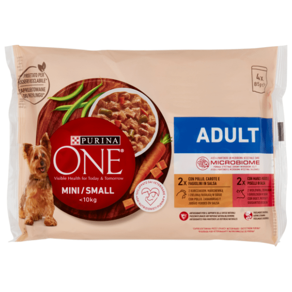PURINA ONE hrana za pse adult piletina u umaku 4x85g 0