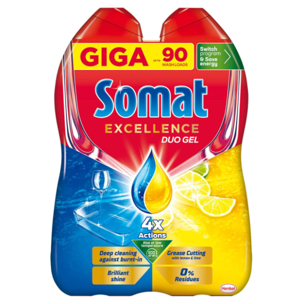 SOMAT Gel za strojno pranje posuđa lemon 2x810ml 0