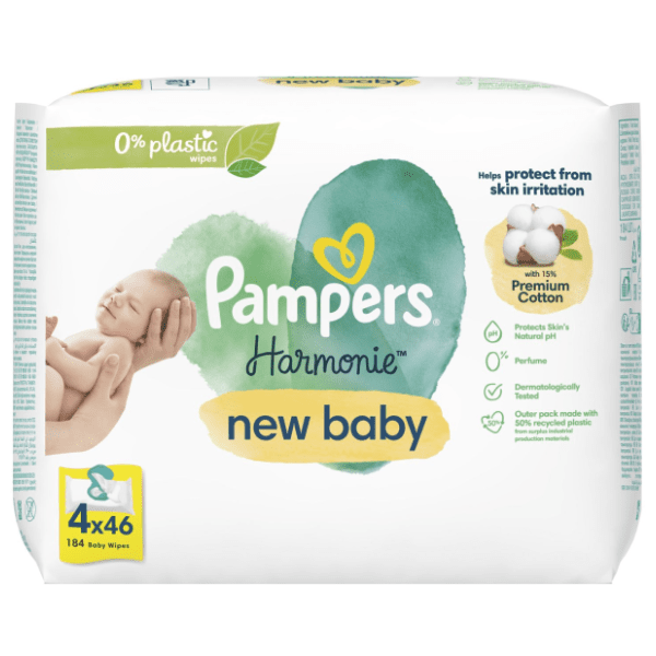 Vlažne maramice PAMPERS Harmonie new born 4x46kom 0