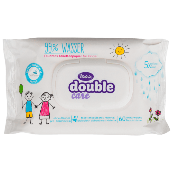 Vlažni toaletni papir za djecu VIOLETA double care 60kom 0