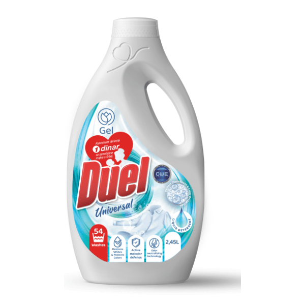 DUEL Gel universal tekući deterdžent 54 pranja (2,45l) 0