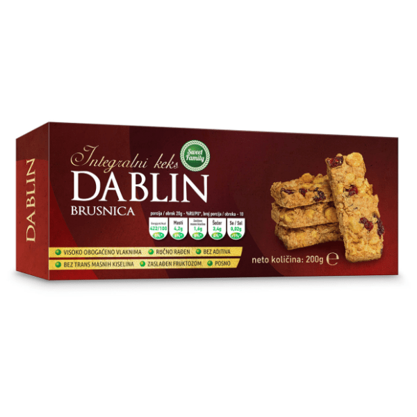 Integralni keks SWEET FAMILY Dablin 200g 0