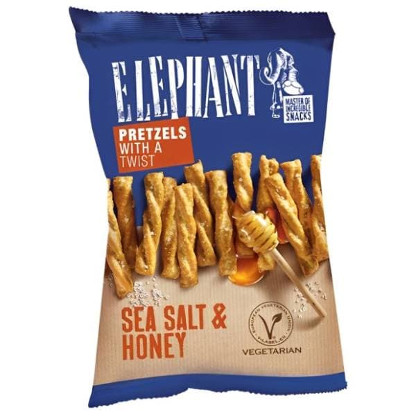 Štapići ELEPHANT Twists morska sol i med 160g 0