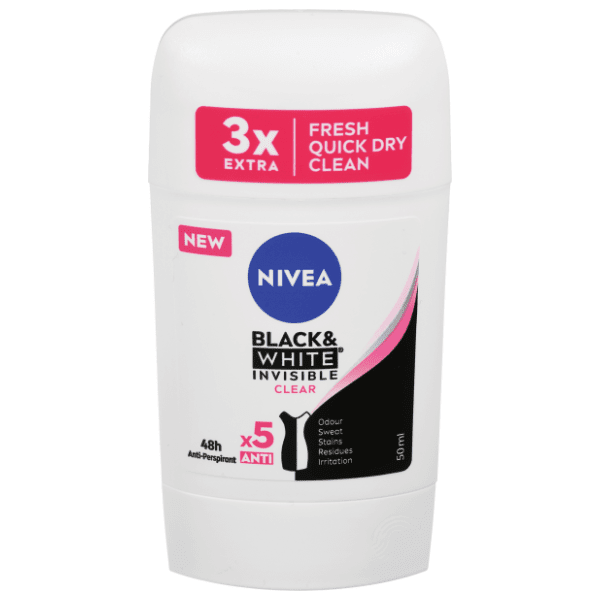 Stik NIVEA Black & white invisible clear 50ml 0