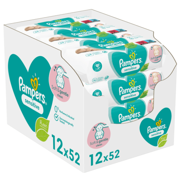 Vlažne maramice PAMPERS sensitive 12x52kom 0