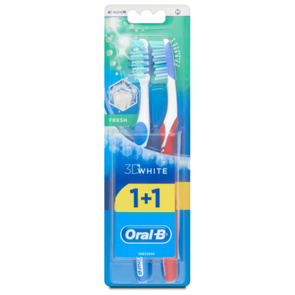 ORAL B 3D white medium četkica za zube 1+1 gratis 0