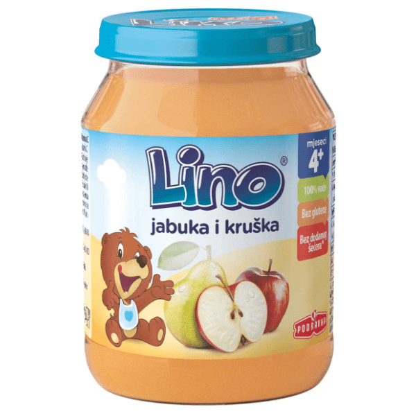 LINO kašica jabuka i kruška 190g 0