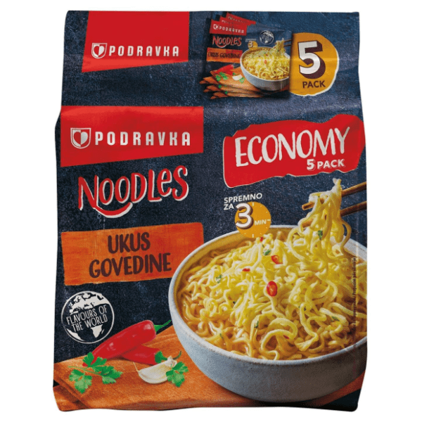 Rezanci PODRAVKA govedina fini-mini 5x75g 0